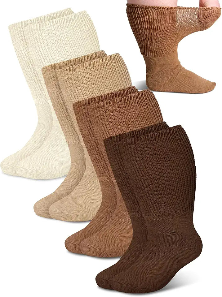 4 Pairs Extra Wide Non Binding Socks Women 9-11 O882