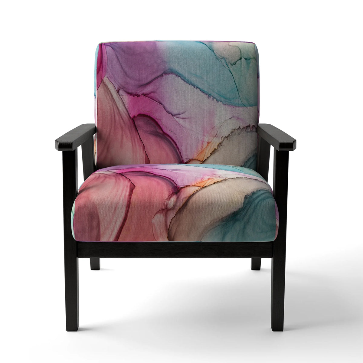 Purple Turquoise Marble Upholstered Accent Chair Z84370