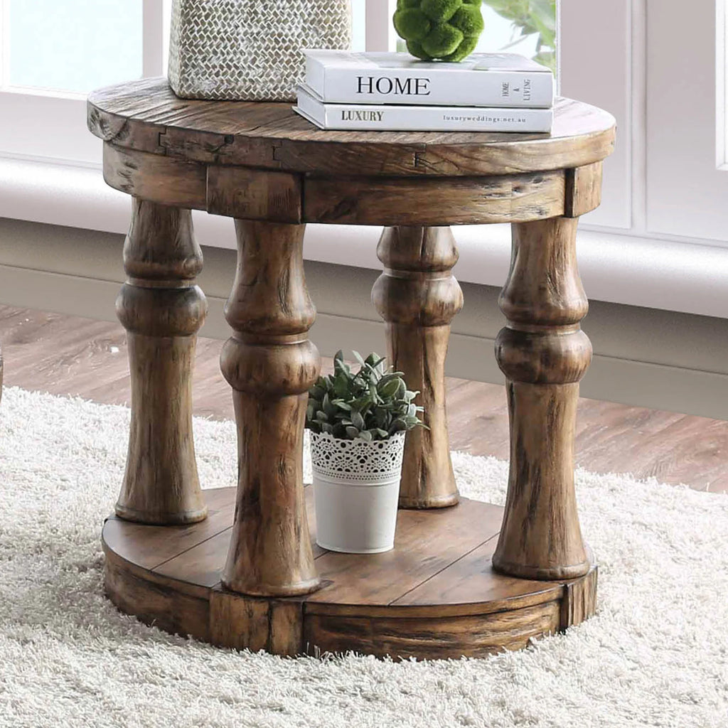 Oak 1-Shelf End Table V290