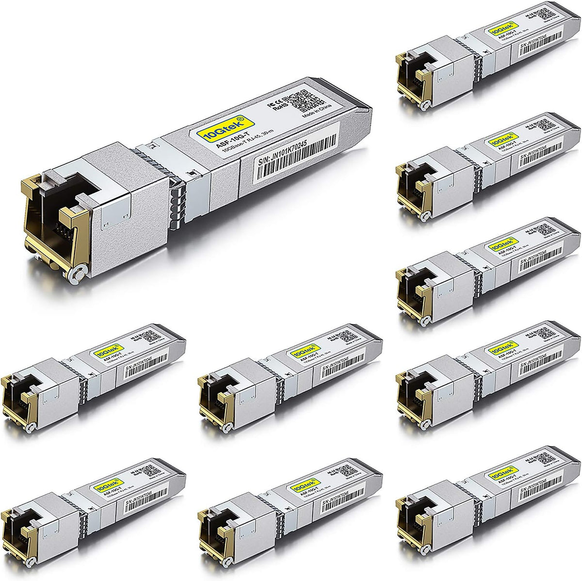10GBase-T SFP+ Transceiver RJ-45 CAT.6a 30 meters Pack of 2 P979