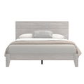 Dusty Grey Oak Wood Queen Platform Bed with Headboard L765