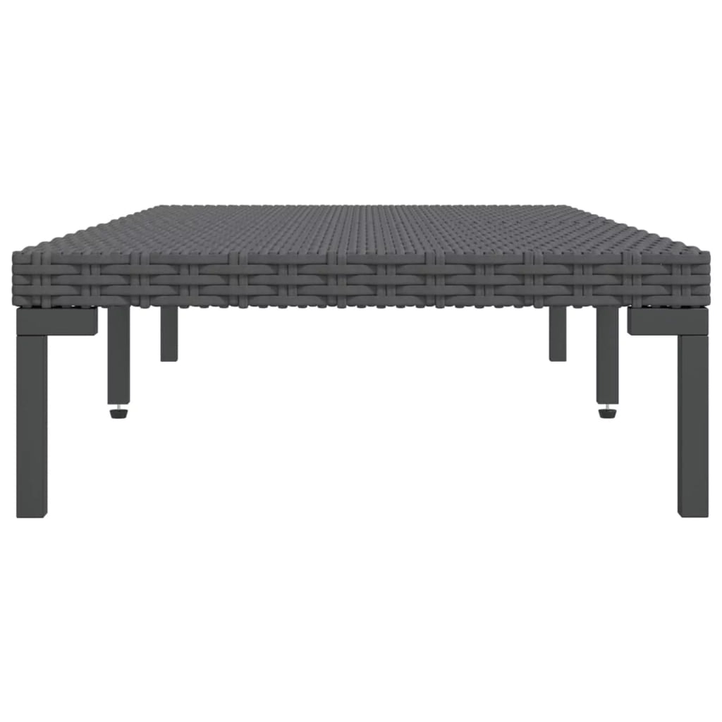 Dark Gray Half Round Poly Rattan Patio Coffee Table N33595