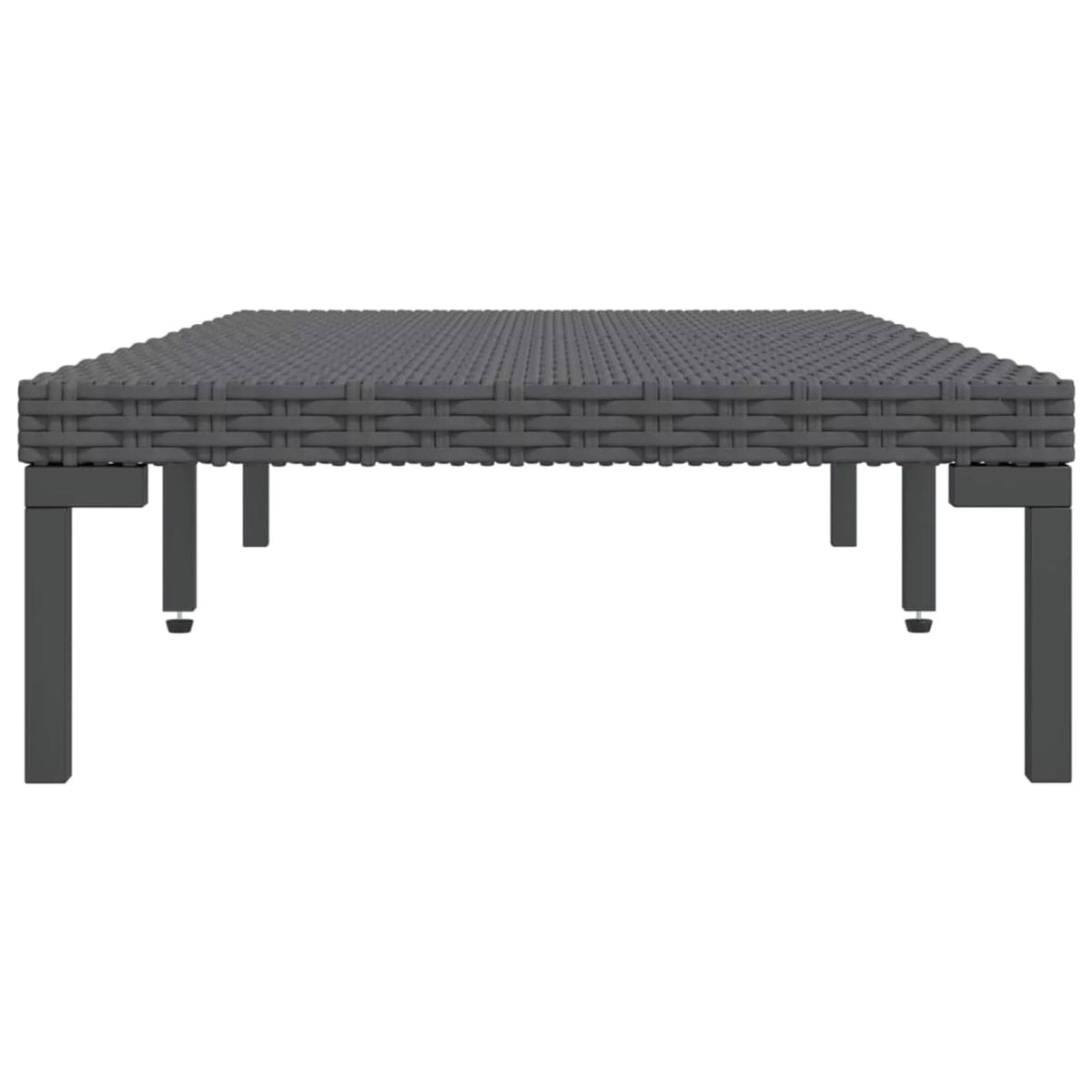 Dark Gray Half Round Poly Rattan Patio Coffee Table N33595