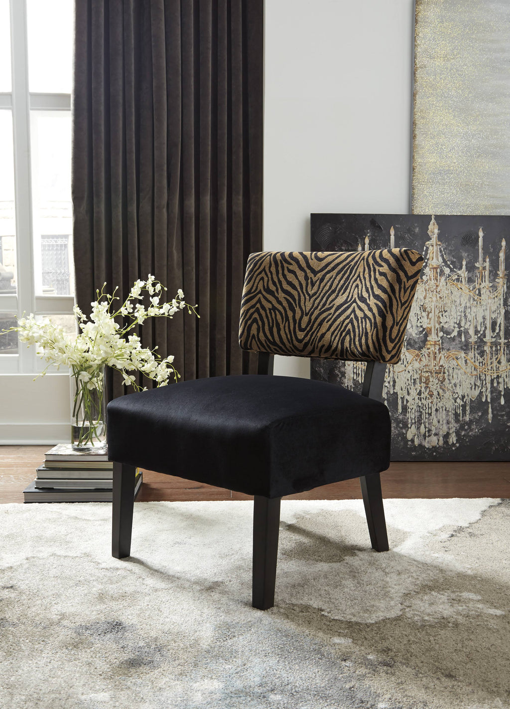 Gold Black Accent Chair Y461301
