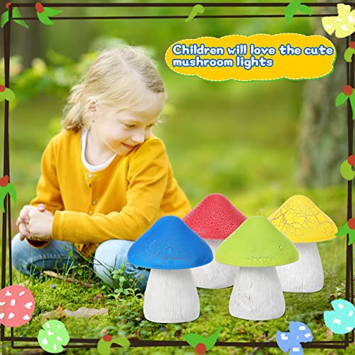 4 Pieces Solar Powered Mushroom Lights A6208