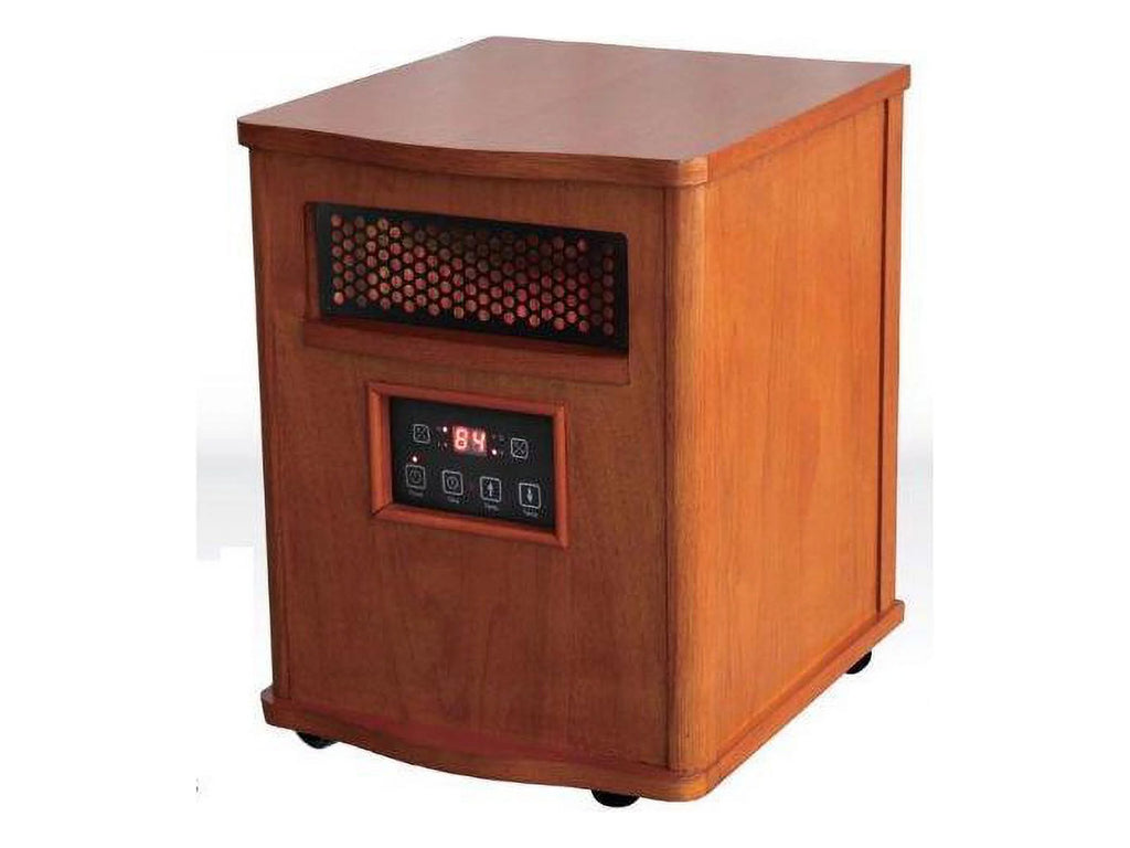 Quartz Heater with Remote, Compact, Oak Finish X6151
