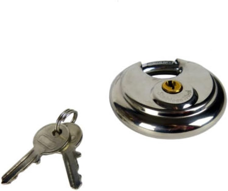 Pack of 24 Stainless Steel 70mm Round Disc Padlocks Keyed Alike with Shielded Shackle X98657