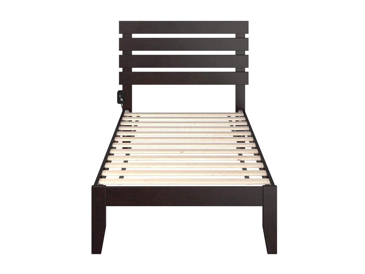 14" Twin Wood Platform Bed Frame with Headboard N206748
