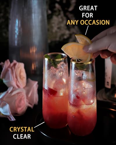 24 Pcak 9 Oz Plastic Champagne Flutes V93327