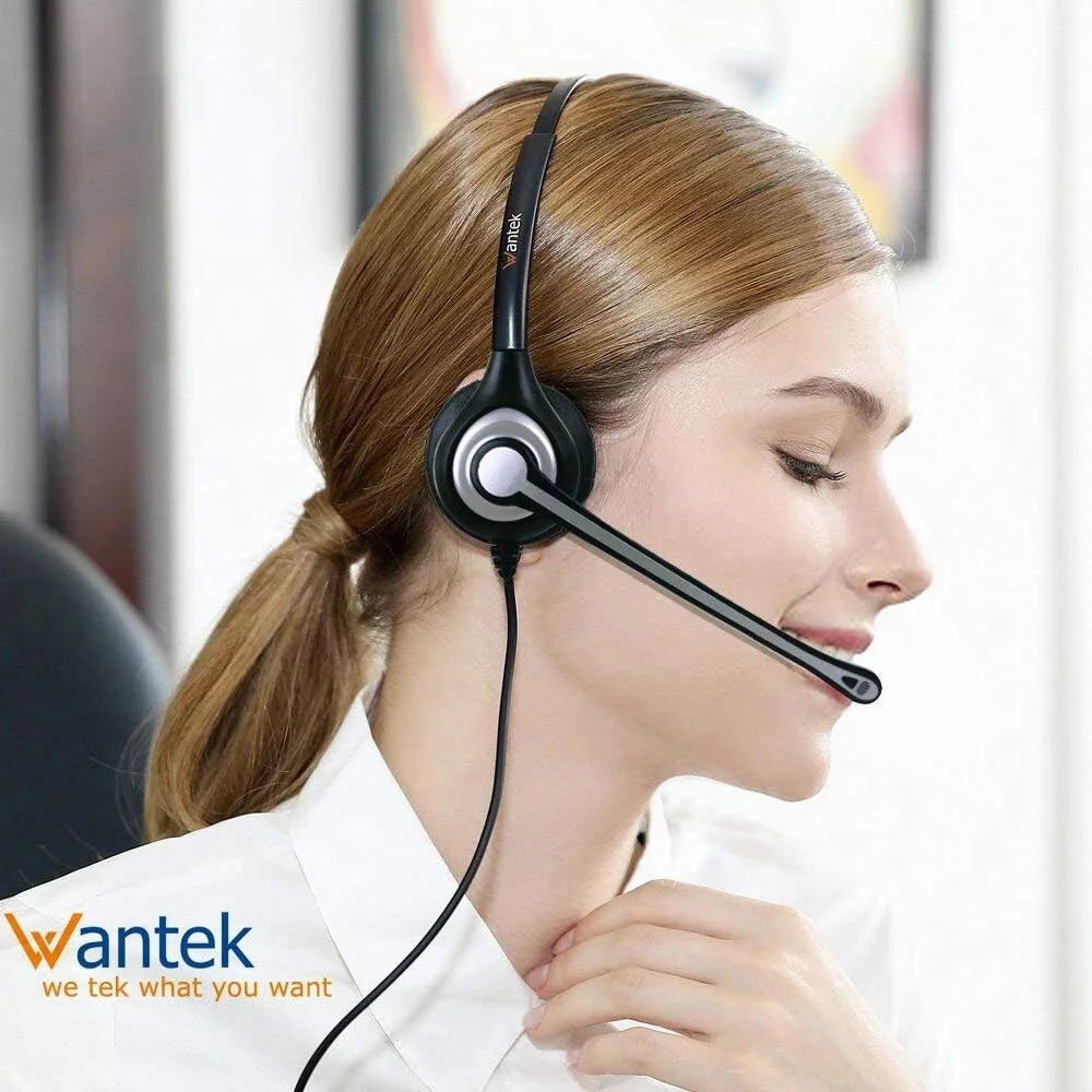 Corded Telephone Headset with Noise Canceling Mic J701801