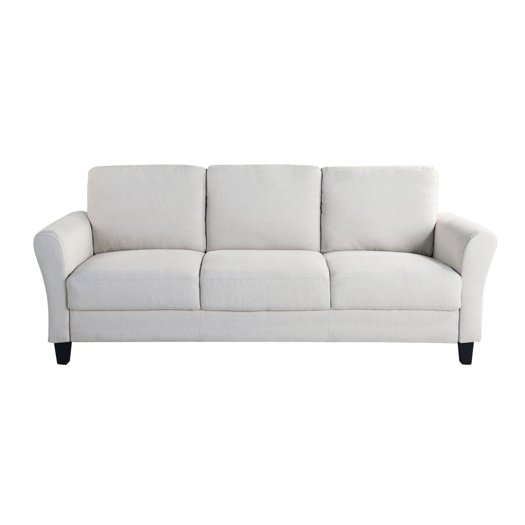 Oyster Fabric Sofa with Rolled Arms E400227