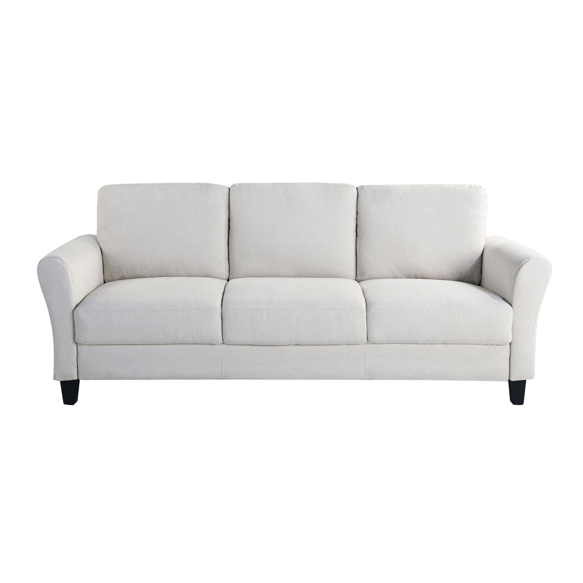 Oyster Fabric Sofa with Rolled Arms E400227