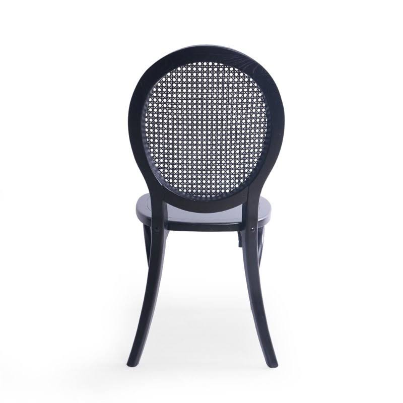 Matte Black Elm Wood Dining Chair Set of 2 Q842127