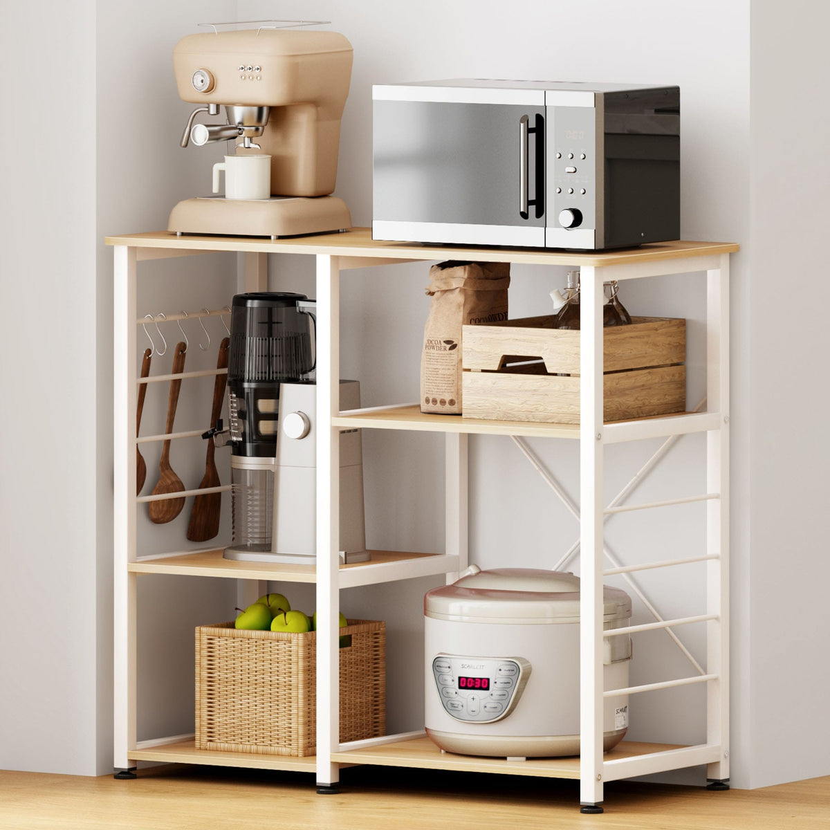 Maple 4-Tier Kitchen Baker's Rack Microwave Stand Storage Rack V833