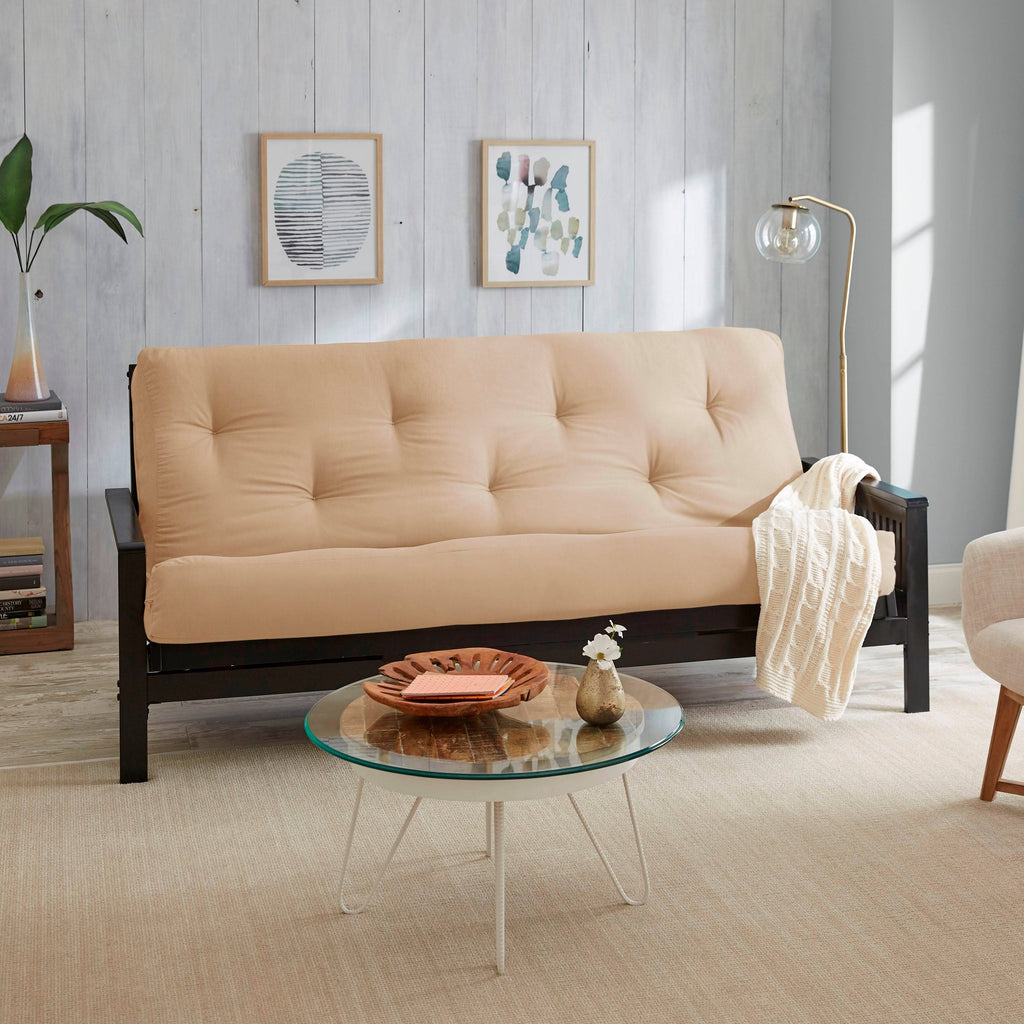 Queen Size Khaki Suede 8-Inch Latex Futon Mattress V564410