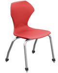 Stacking Chairs, 18-Inch, Red/Chrome, Set of 4 K7289