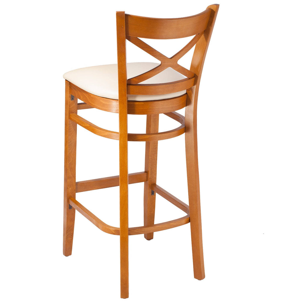 Black Solid Wood X-Back Microfiber Seat Bar Stool O68455