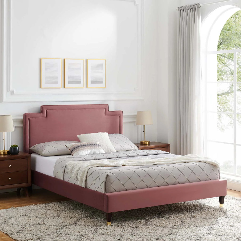 King Velvet Bed S4514