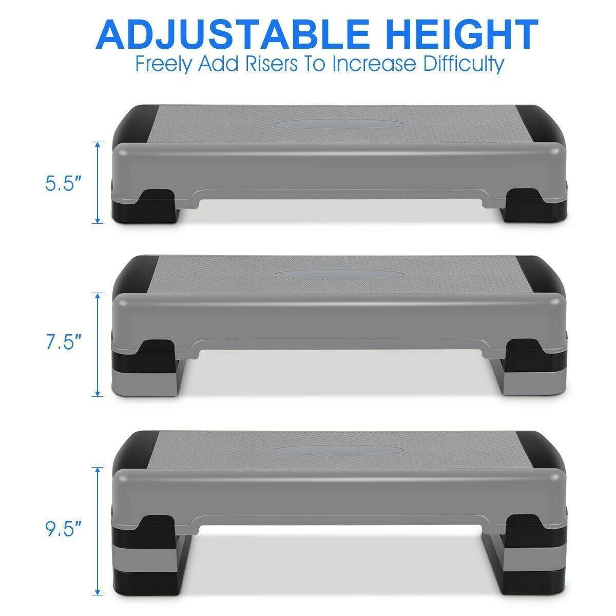 Adjustable Exercise Stepper with Risers Y342464
