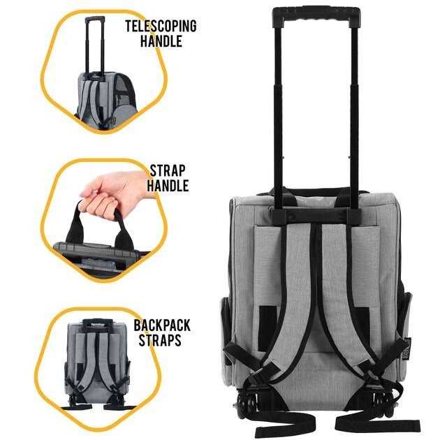 Backpack Pet Travel Carrier with Double Wheels D84987