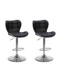 Adjustable Barstool in Black Bonded Leather, Set of 2 H406713