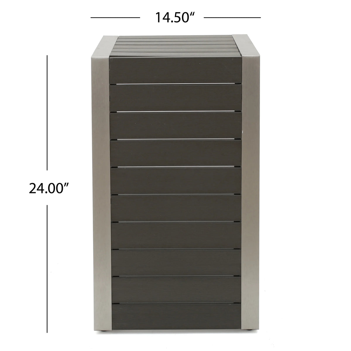 Gray Outdoor Aluminum Club Chairs with Side Table J70044