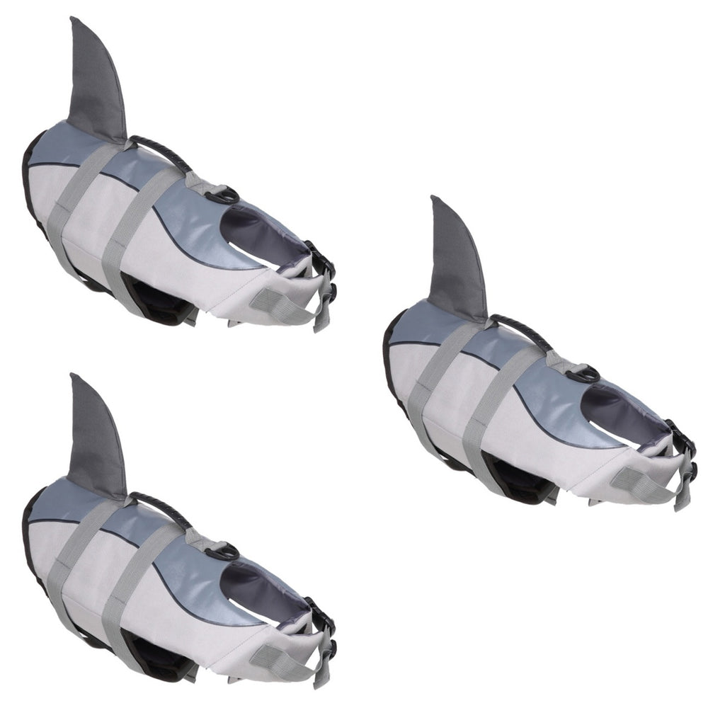 3pcs Dog Life Vest Reflective with Handle Pet Swimming Clothes K600