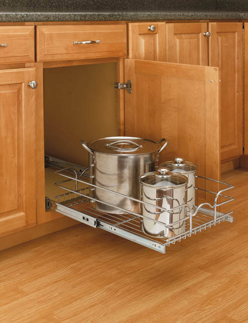 12 in. W x 20 in. D Chrome Wire Basket E9208
