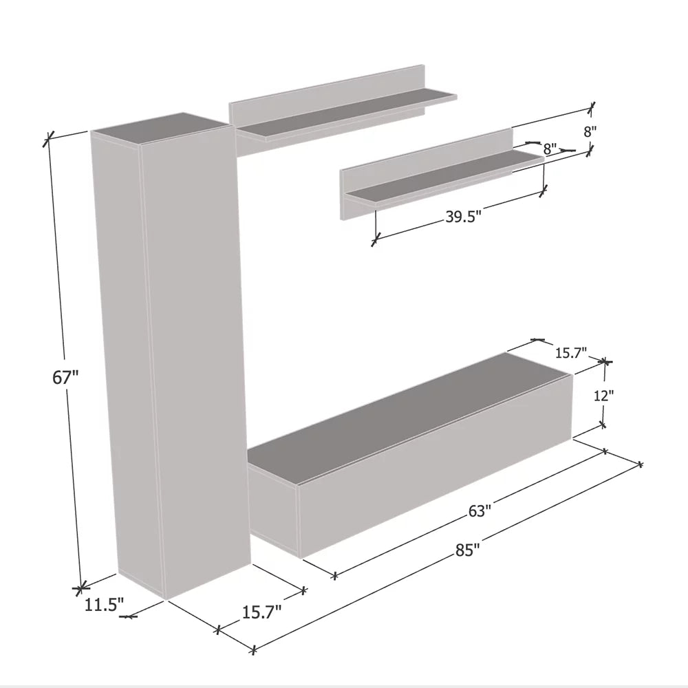 Wall Mounted Floating Entertainment Center L9340