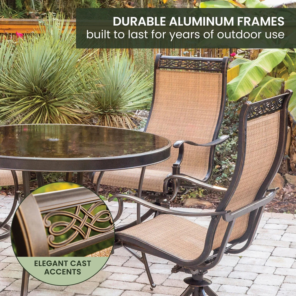 5-Piece Aluminum Outdoor Patio Dining Set with Swivel Rockers and Table K14036