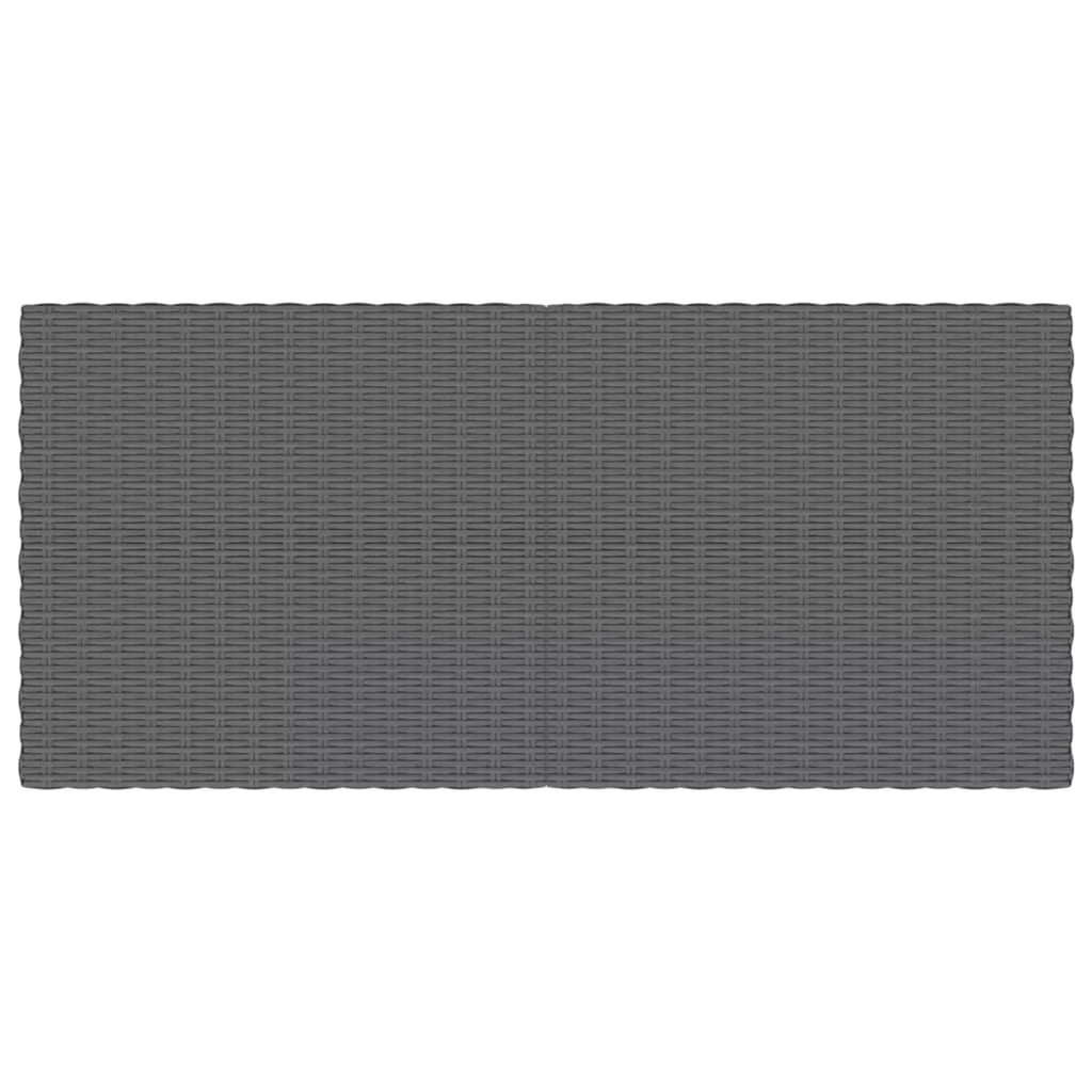 Dark Gray Half Round Poly Rattan Patio Coffee Table N33595
