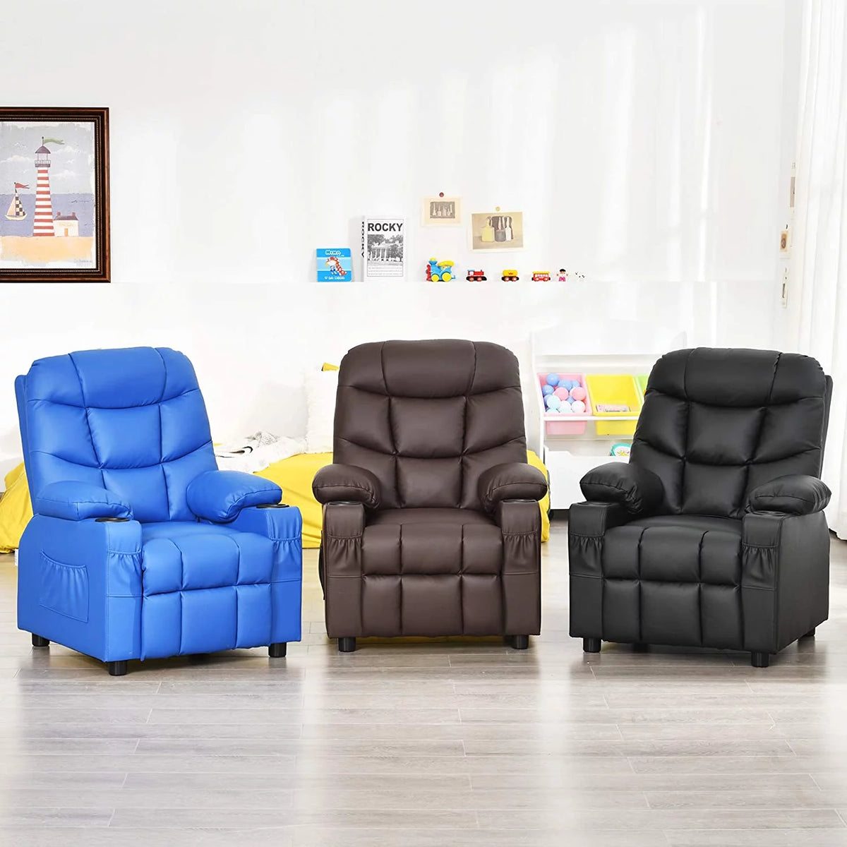 Kids Recliner Chair with Cup Holder Q881935
