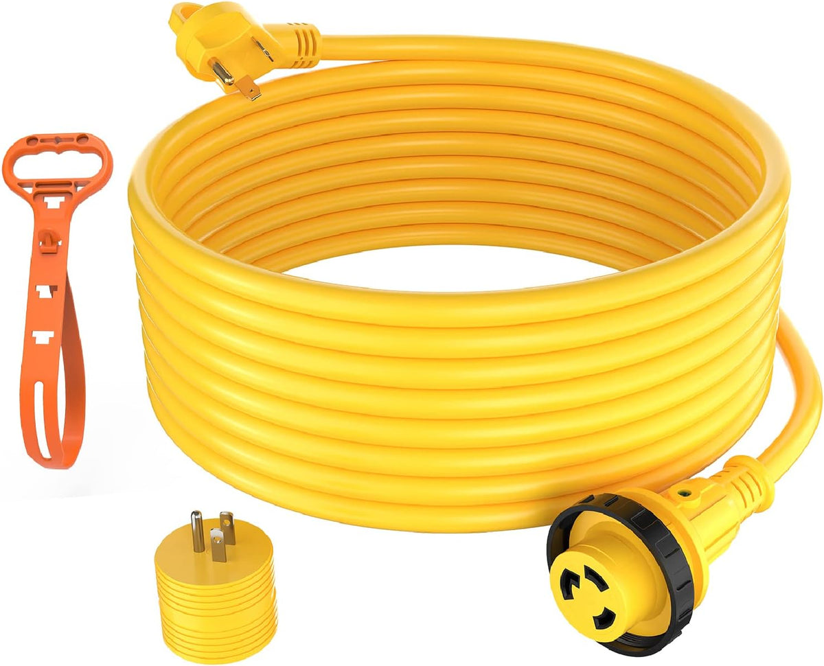 30 Amp RV Power Extension Cord 50 ft with LED Indicator, 125V, 3750W U467