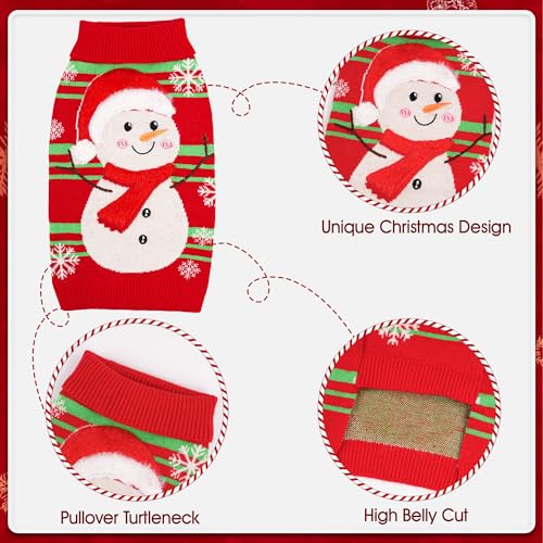 Dog Christmas Sweater with 3D Reindeer Pattern Knitted Pet Clothes J9048