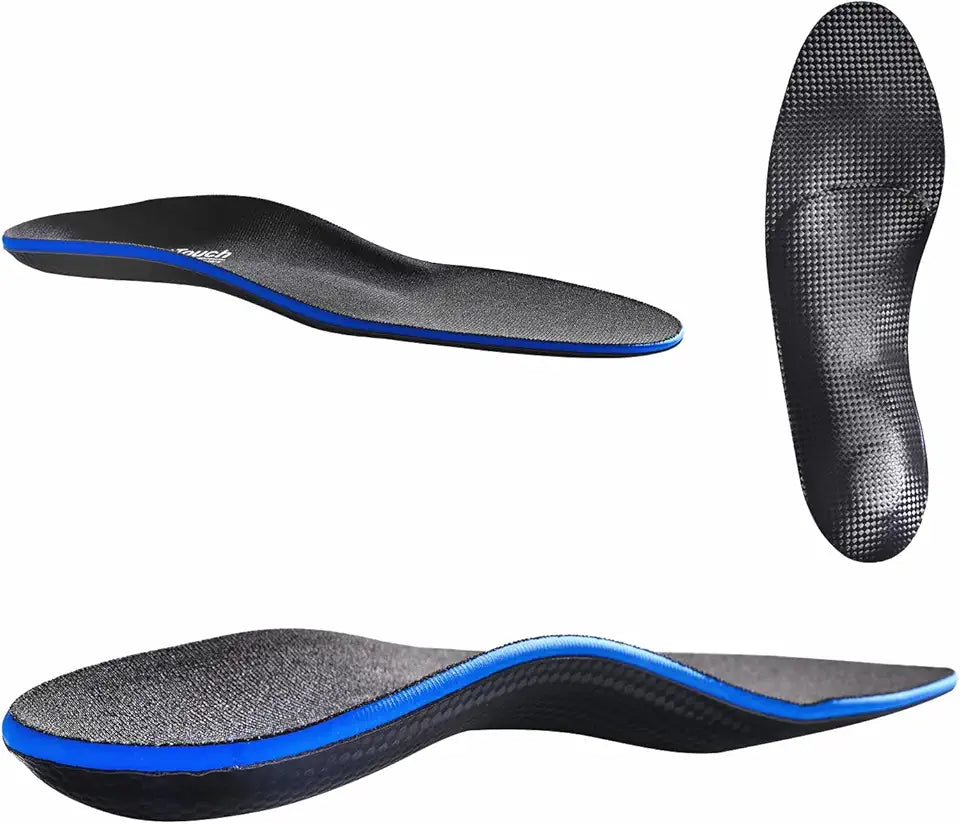High Arch Support Carbon Fiber PU Insoles with PORON Heel Cushion Q3378