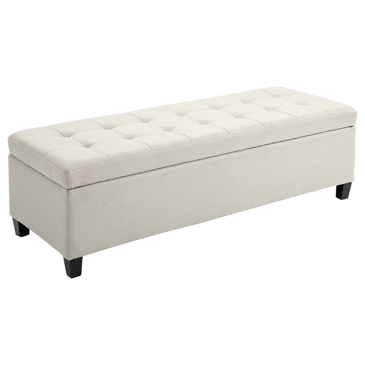 51" Tufted Linen Fabric Storage Bench S963