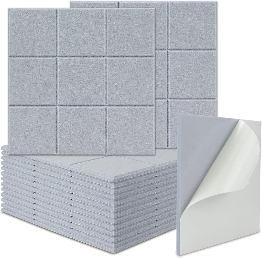 16 Pack Self-adhesive Acoustic Absorption Panels (Shallow Camel) Q54985
