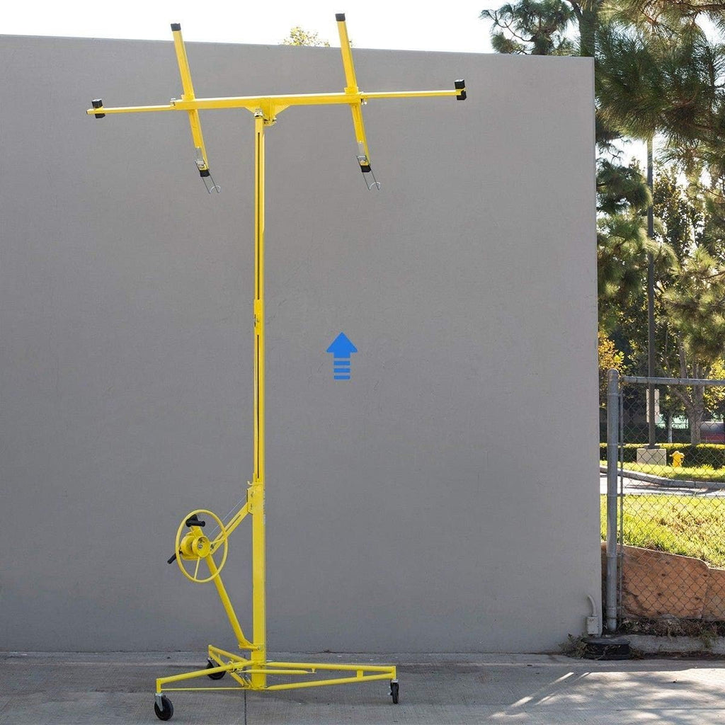 16 ft Drywall Rolling Lift Panel Hoist Jack with Caster Wheel F42741