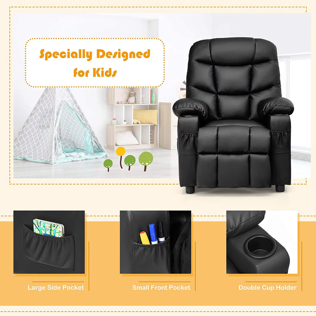 Kids Recliner Chair with Cup Holder Q881935