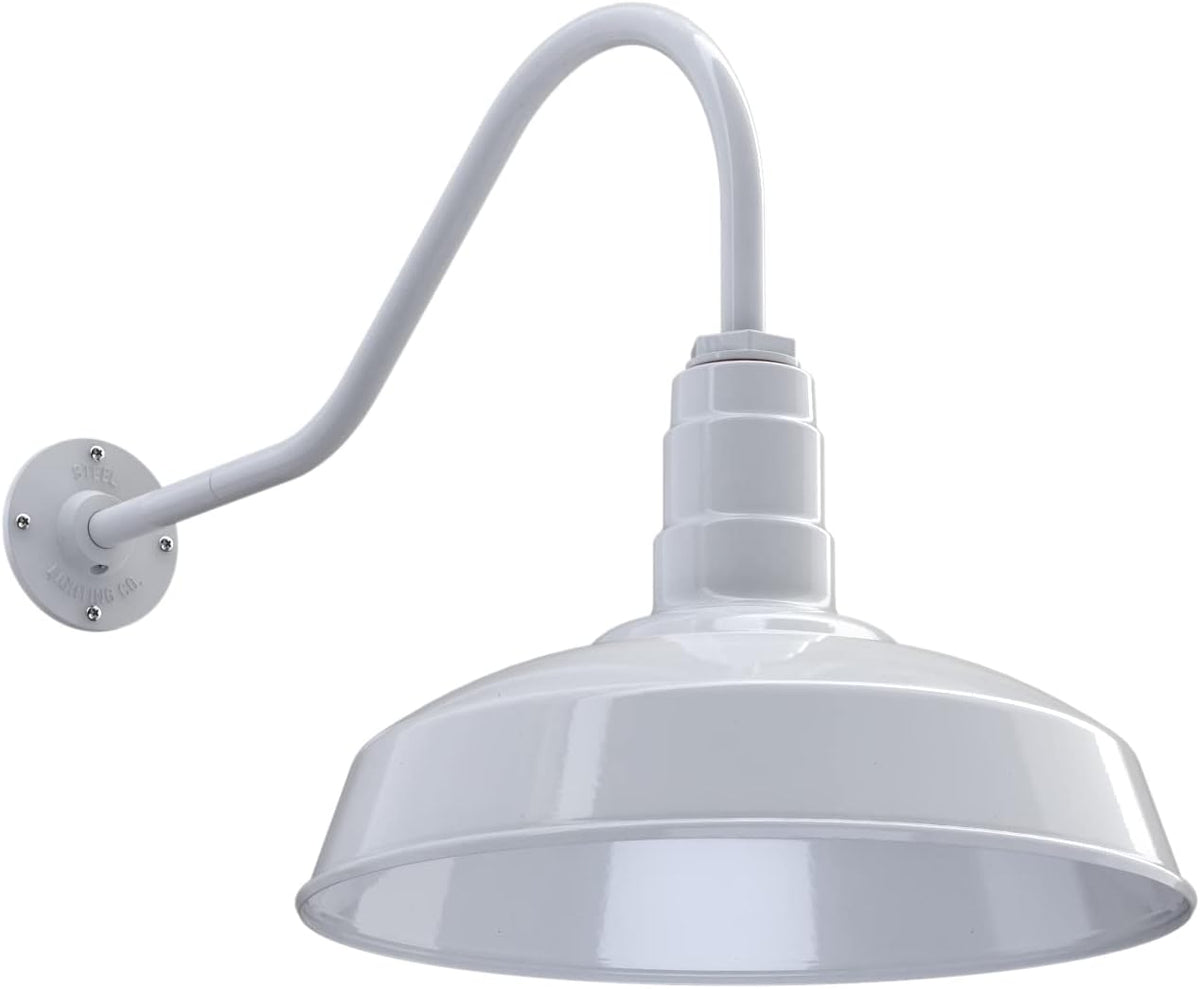 Black Outdoor Barn Light with 16 Dome and 16 Gooseneck R992859