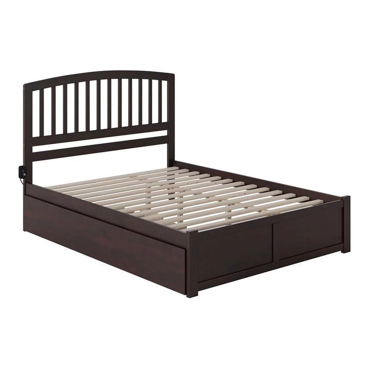 Wood Queen Bed with Trundle in Espresso T398