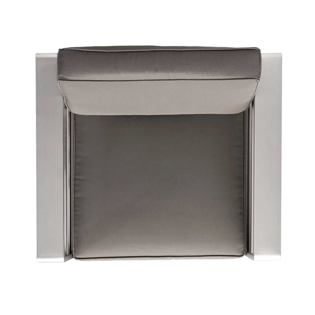Gray Outdoor Aluminum Club Chairs with Side Table J70044