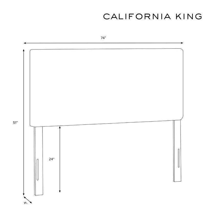 California King Box Seam Headboard Gray Linen Y178