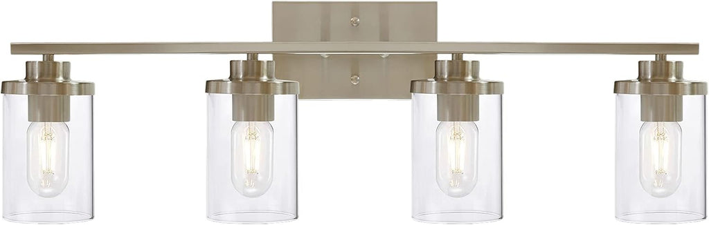 Industrial Brushed Nickel 4-Lights Clear Glass Wall Lamp Light Fixture G523245