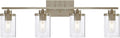 Industrial Brushed Nickel 4-Lights Clear Glass Wall Lamp Light Fixture G523245