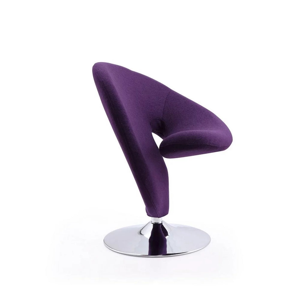 Purple Fabric Swivel Accent Chair N7726