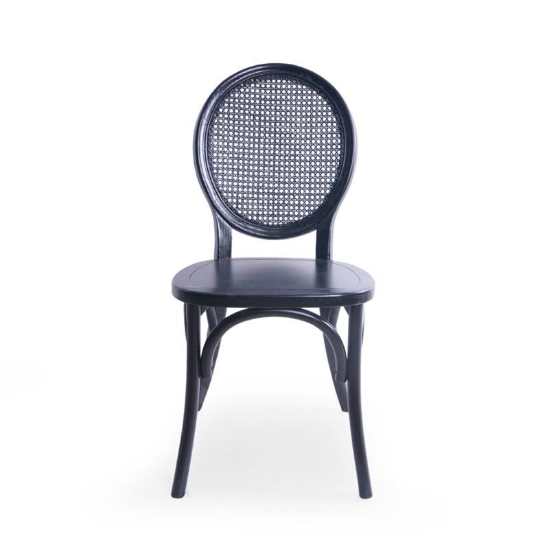 Matte Black Elm Wood Dining Chair Set of 2 Q842127