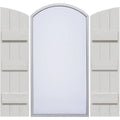 Rustic Faux Wood Shutters with Elliptical Arch Top E13048