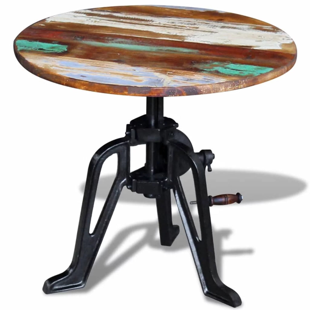 Solid Reclaimed Wood Cast Iron Side Table L64683
