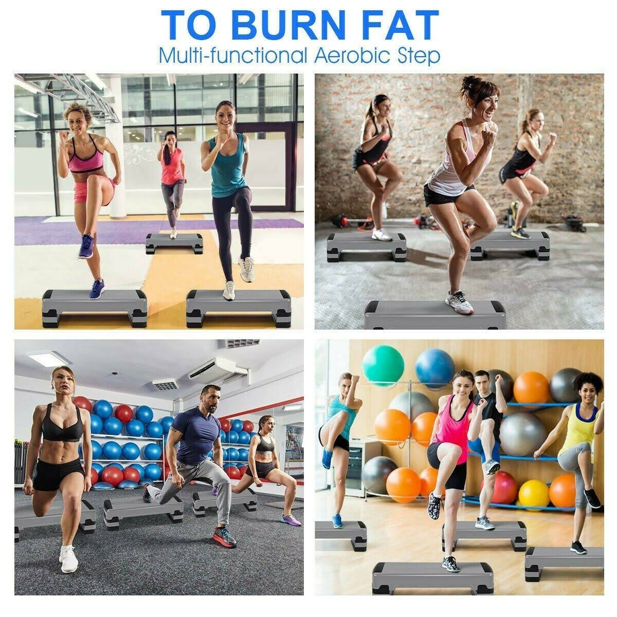 Adjustable Exercise Stepper with Risers Y342464